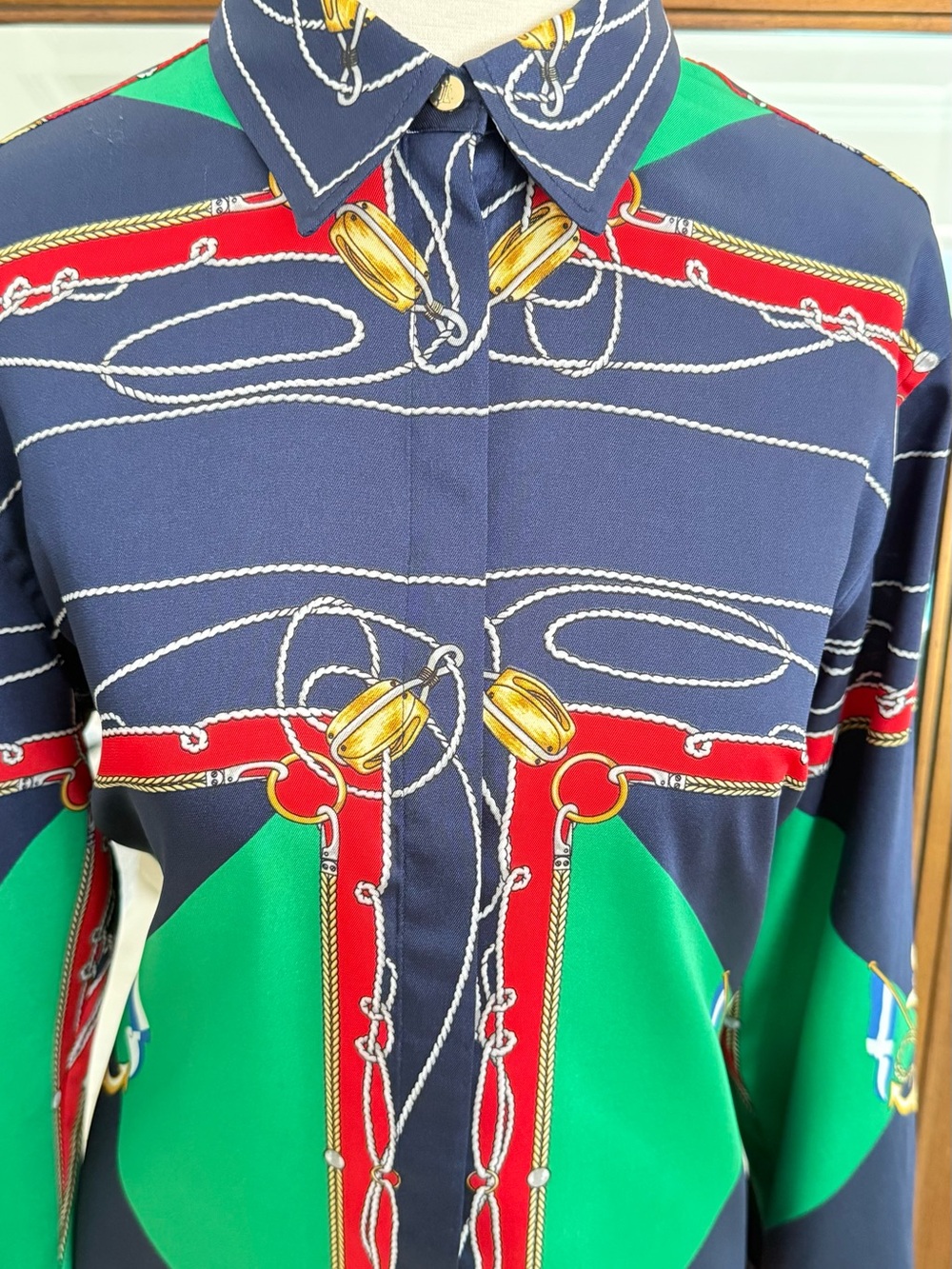 Rare Lauren Ralph Lauren 90’s Nautical Button- down Blouse Size Large - Picture 2 of 11
